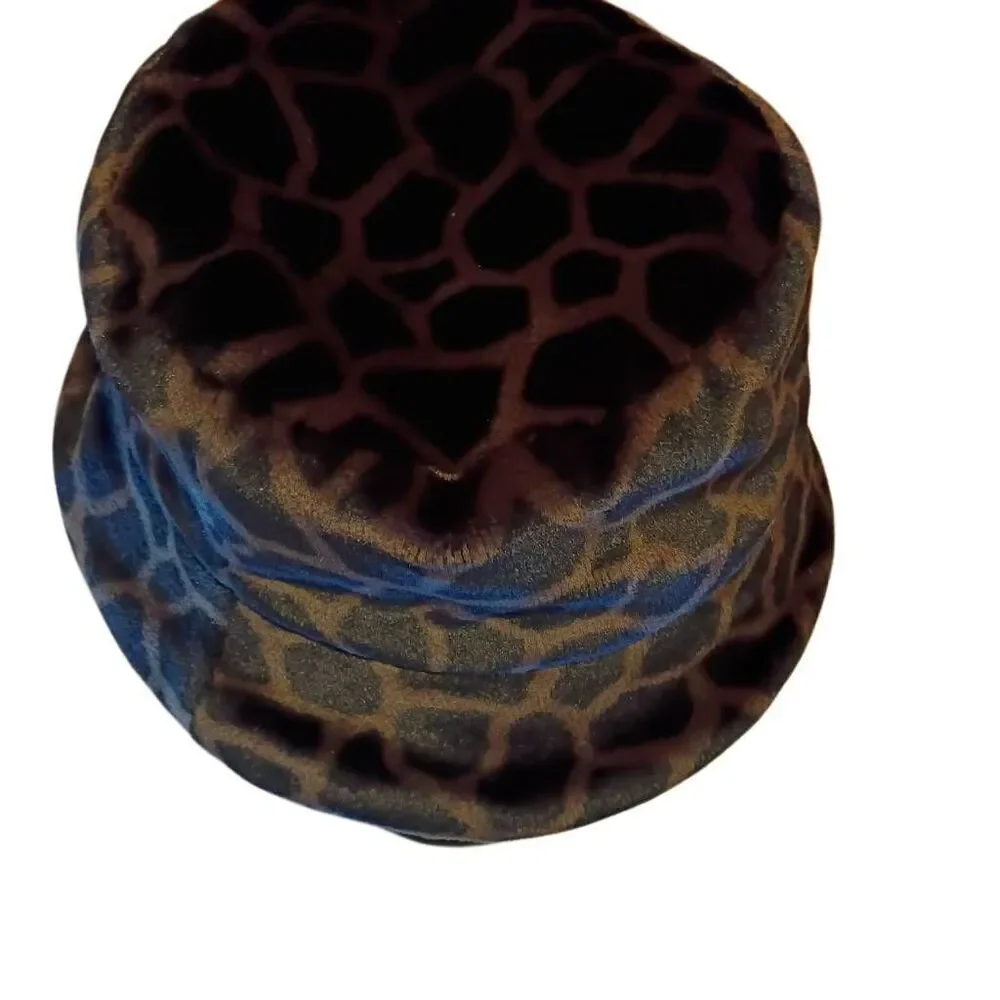 La Maison De La Fausse Fourrure Paris Vintage Fuzzy Leopard Polka Dot Bucket Hat
